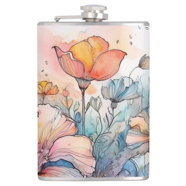 Cantil Aquarela de Padrão de Flor (Frente)