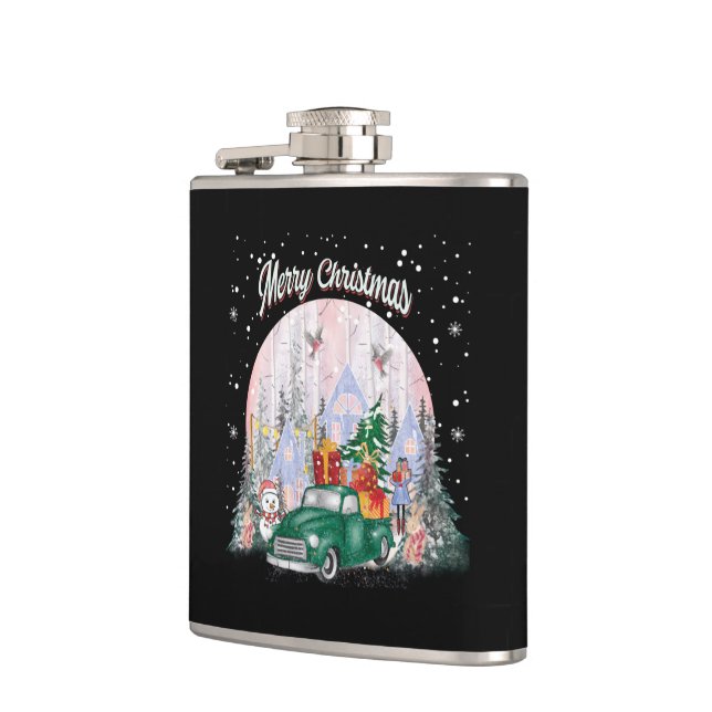 Cantil Aquarela Feliz Natal, Carro De Presentes (Esquerda)