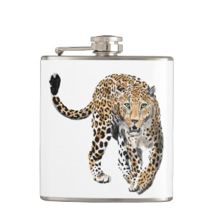 Cantil aquarela leopardo gato da selva animal pintado ver