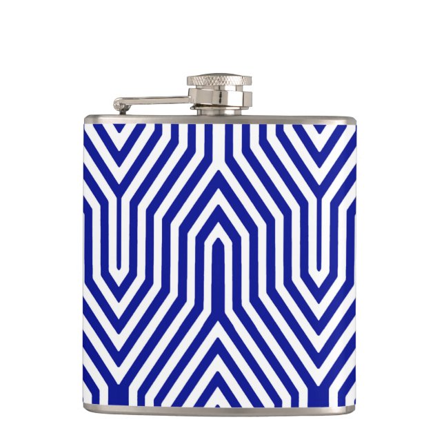 Cantil Art Deco Geométrico - azul cobalto e branco (Frente)