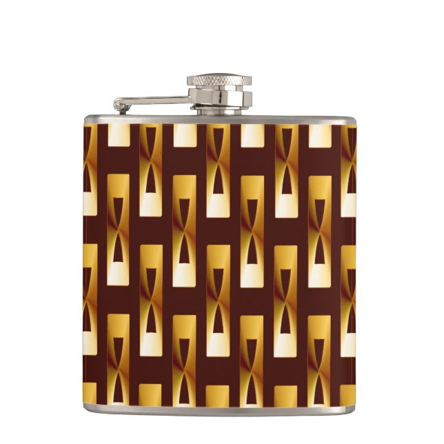Cantil Art Deco Metálico - Dourado e Chocolate (Frente)