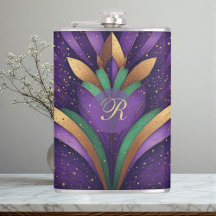 Art Deco Vintage Mardi Gras Fleur-de-lis Monograma