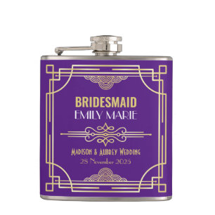 Cantil Art Deco Wedding Bridesmaid Dourado Purple Favor