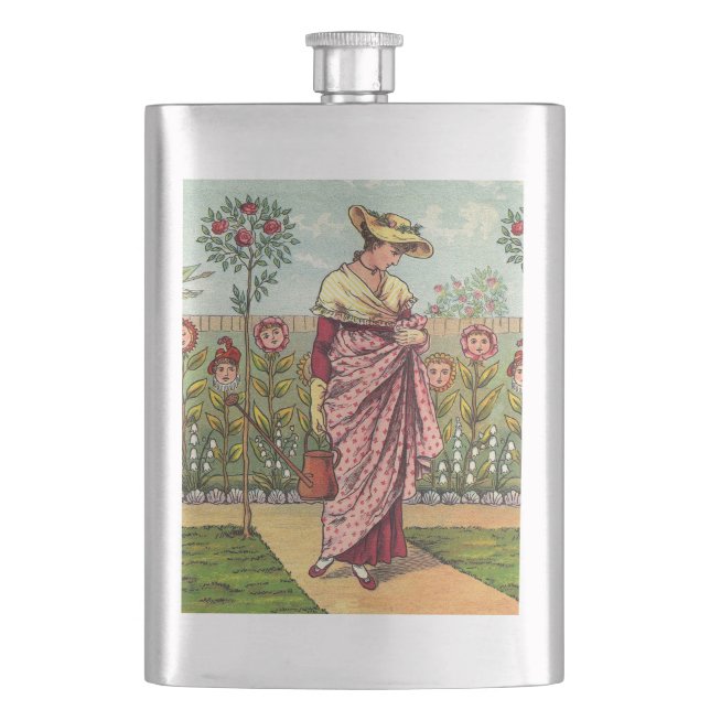 Cantil Arte Antigo Jardim Crescer Flor Mulher (Frente)
