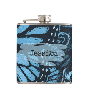 Cantil Arte de Borboleta Azul Grunge Abstrata Personaliza