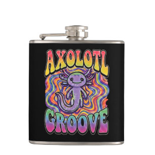 Cantil Arte de Chuva de Cores Retro Groovy Hippie Axolote