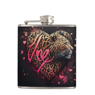 Cantil Arte de Grafite de Amor Coração de Leopardo