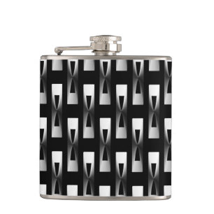 Cantil Arte Deco Geométrica Metálica - Prata e Preto