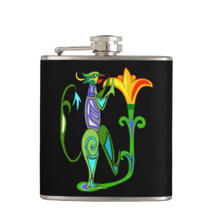 Cantil Arte Egípcia Com Fláscara De Flor De Lotus