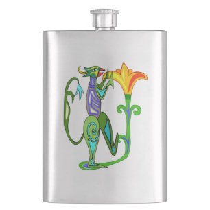 Cantil Arte Egípcia Com Fláscara De Flor De Lotus