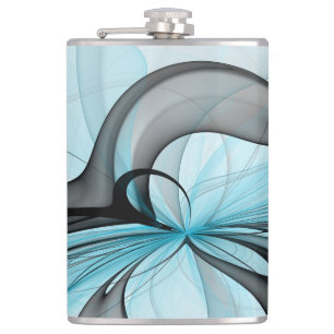 Cantil Arte Fractal Moderna Abstrata Antracite Cinza Azul