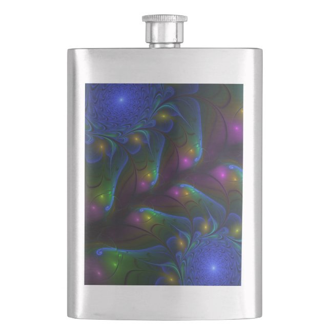 Cantil Arte Fractal Trippy Moderna Abstrata Luminosa Colo (Frente)