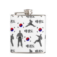 Arte Marcial Lutador de Taekwondo Bandeira da Core