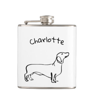 Cantil Arte Minimalista Dachshund - Seu Texto, Seu Estilo