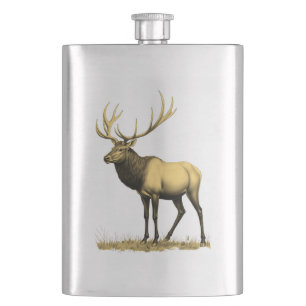 Cantil Arte Sobre A Vida Selvagem Do Elk Dourado No Balão