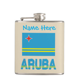 Cantil Aruba e Bandeira de Aruba com Personalização 
