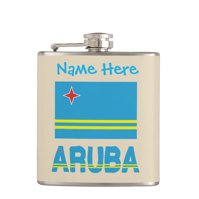 Cantil Aruba e Bandeira de Aruba com Personalização  (Frente)