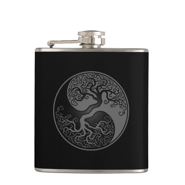 Cantil Árvore de vida cinzenta e preta Yin Yang (Frente)