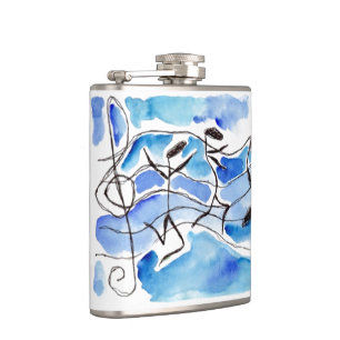 Cantil As notas lunáticas da música dançam a garrafa