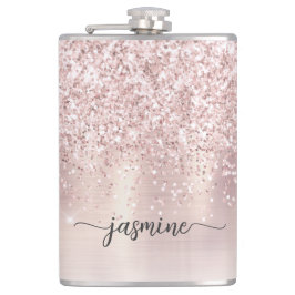 Cantil Assinatura de Nome Monograma Brilhante em Rosa Dou