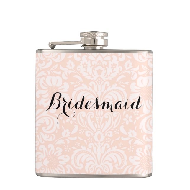Cantil Azintage Damask Bridesmaid Flask (Frente)