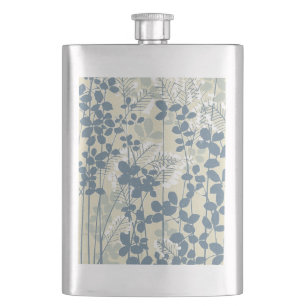 Cantil Azul Botânico Japonês Vintage: Samambaia de Folha