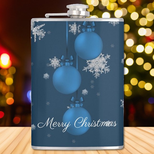 Cantil Azul Enfeites de natal Feriado (Blue Christmas Ornaments Holiday Flask)