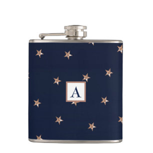 Cantil Azul Escuro & Rosa Dourado Estrelas Brilhantes Est