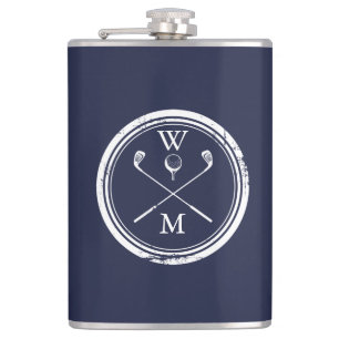 Cantil Azul Marinho Inicial Monograma Personalizado Golfe