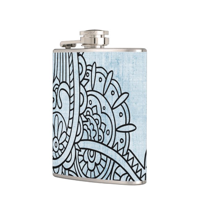 Cantil Azul Mehndi Motif Flask (Esquerda)