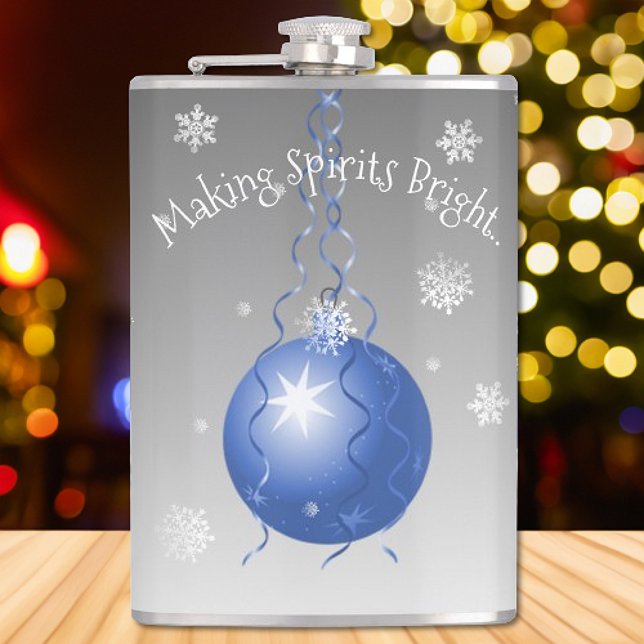 Cantil Azul - Rico do Enfeites de natal (Blue Fancy Christmas Ornament Flask)