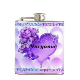 Cantil Azul/Roxo - Frasco texturizado com Coração e Diama