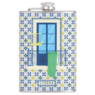 Cantil Azulejos portugueses e varanda de janela com aves