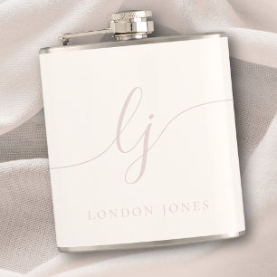 Cantil Bachelorette de marfim de script cor-de-rosa com R