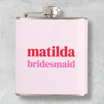 Bachelorette Mínimo Vermelho e Rosa de Bridesmaid