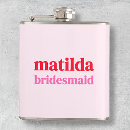 Cantil Bachelorette Mínimo Vermelho e Rosa de Bridesmaid