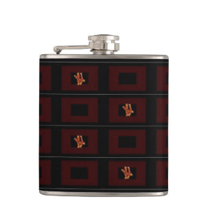 Cantil Bacon Black & Burgandy Flask-Design 1