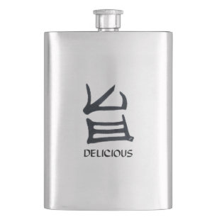 Cantil Balão de aço inoxidável preto Kanji Delicious