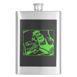 Cantil Balão de aço inoxidável preto verde-forte