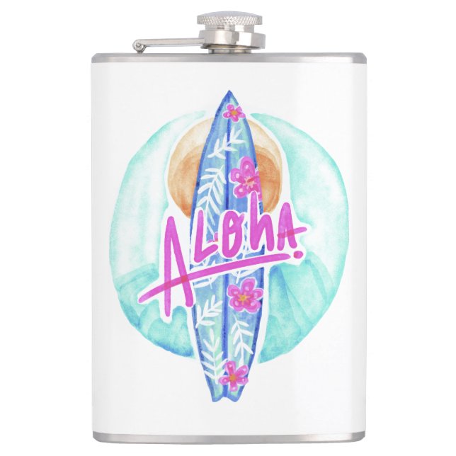 Cantil Balão de Aloha Hawaiian Surfer Custom Name (Frente)