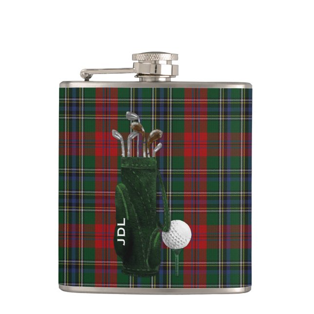 Cantil Balão de Golfe de Xadrez Clã MacLean Tartan Monogr (Frente)