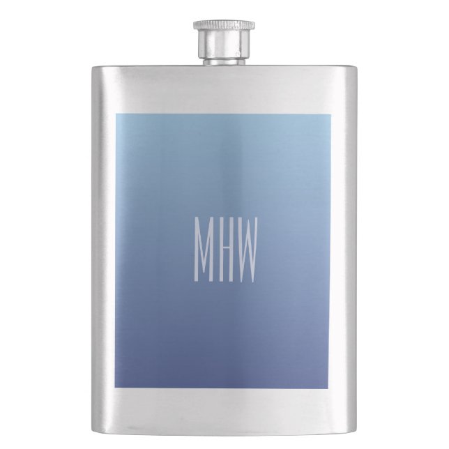 Cantil Balão de monograma personalizado de gradiente azul (Frente)