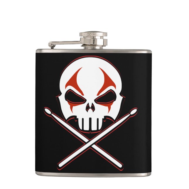 Cantil Balão de Rock & Roll Flask Heavy Metal Drummer Fla (Frente)