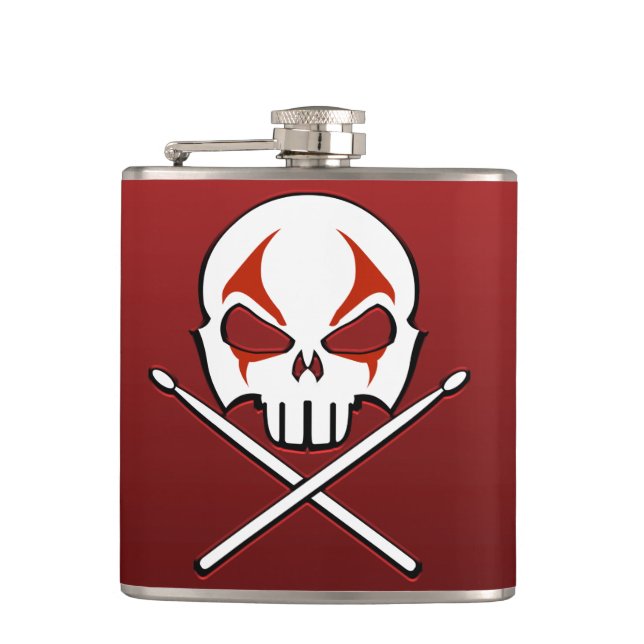 Cantil Balão de Rock & Roll Flask Heavy Metal Drummer Fla (Frente)