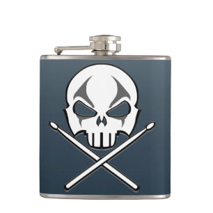 Cantil Balão de Rock & Roll Flask Heavy Metal Drummer Fla