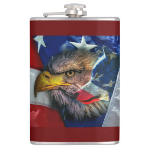 Cantil Bald Eagle Wolf American Flag