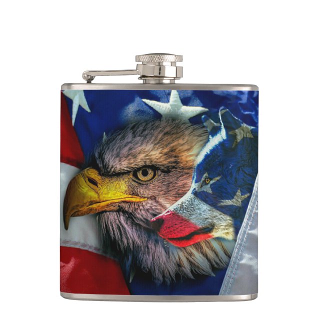 Cantil Bald Eagle Wolf American Flag (Frente)