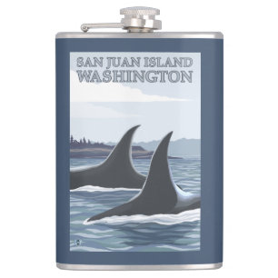 Cantil Baleias #1 da orca - ilha de San Juan, Washington