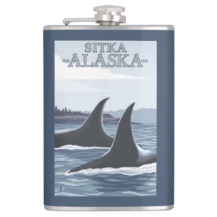 Cantil Baleias #1 da orca - Sitka, Alaska