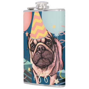Cantil Balões de Festa de Celebração de Pug com Confetes